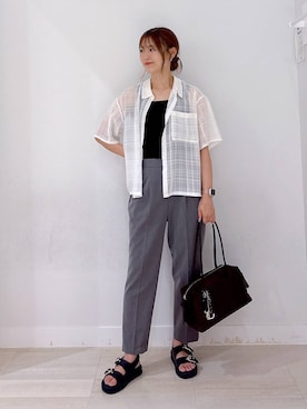 「ウツクシルエット_GLOBAL WORK」｜asamiさん（レディース・161cm）の夏コーディネート