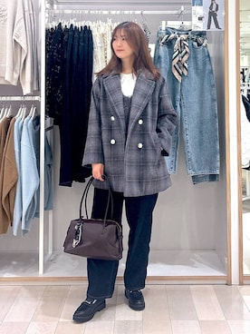 「GLOBAL WORK（グローバルワーク）のGOODデニムバギーパンツ/498388（デニムパンツ）」を使った、asamiさん（レディース・161cm）の秋コーディネート