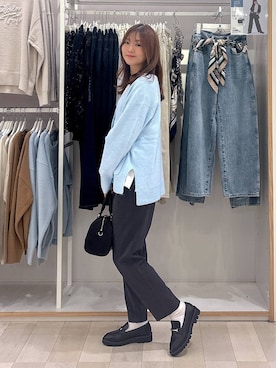 「GLOBAL WORK（グローバルワーク）のあったかウツクシルエットテーパードパンツ/575203（その他パンツ）」を使った、asamiさん（レディース・161cm）の秋コーディネート