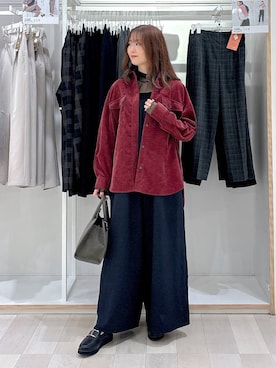 「アイテム（オールインワン・サロペット）」を使った、asamiさん（レディース・161cm）の秋コーディネート