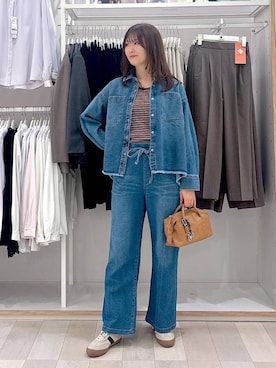 「GLOBAL WORK（グローバルワーク）のエアかるクラシックスニーカー/135751（スニーカー、ベージュ系）」を使った、asamiさん（レディース）の春コーディネート