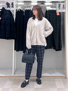 「GLOBAL WORK（グローバルワーク）のあったかウツクシルエットテーパードパンツ/575203（その他パンツ）」を使った、asamiさん（レディース・161cm）の秋コーディネート