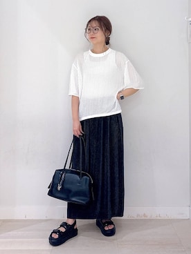 「GLOBAL WORK（グローバルワーク）のアイテム（ワンピース/ドレス）」を使った、asamiさん（レディース・161cm）の夏コーディネート