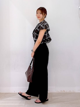「ウツクシルエット_GLOBAL WORK」｜asamiさん（レディース・161cm）の夏コーディネート