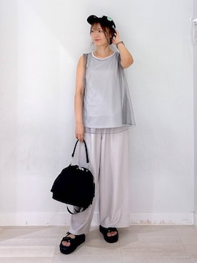 「GLOBAL WORK（グローバルワーク）のアイテム（帽子）」を使った、asamiさん（レディース・161cm）の夏コーディネート