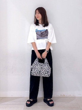 「GLOBAL WORK（グローバルワーク）のGOODデニムバギーパンツ/498388（デニムパンツ）」を使った、asamiさん（レディース・161cm）の秋コーディネート