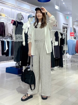 「NEW ERA（ニューエラ）の920WASHED/26/644823（キャップ、ブラック系）」を使った、asamiさん（レディース）の夏コーディネート