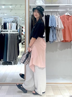 「アイテム（帽子）」を使った、asamiさん（レディース・161cm）の春コーディネート