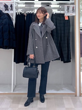 「アイテム（チェスターコート）」を使った、asamiさん（レディース・161cm）の秋コーディネート