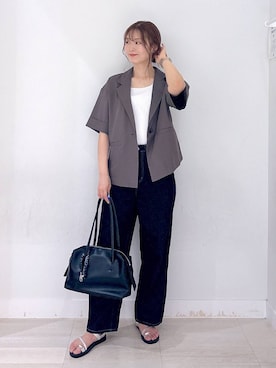「GLOBAL WORK（グローバルワーク）のアイテム（ジャケット/アウター）」を使った、asamiさん（レディース・161cm）の夏コーディネート