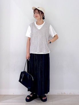 「GLOBAL WORK（グローバルワーク）のアイテム（ワンピース/ドレス）」を使った、asamiさん（レディース・161cm）の夏コーディネート