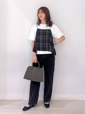 「GLOBAL WORK（グローバルワーク）のアイテム（キャミソール）」を使った、asamiさん（レディース・161cm）の秋コーディネート