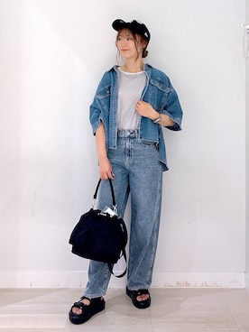 「GLOBAL WORK（グローバルワーク）のアイテム（帽子）」を使った、asamiさん（レディース・161cm）の夏コーディネート