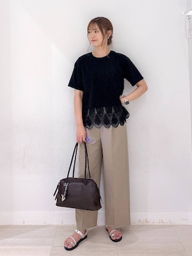 「GLOBAL WORK（グローバルワーク）のアイテム（パンツ）」を使った、asamiさん（レディース・161cm）の夏コーディネート
