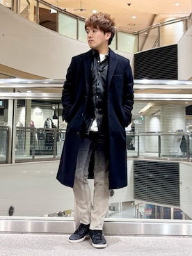 「アイテム（チェスターコート）」を使った、kenta5351さん（メンズ・165cm）の秋コーディネート