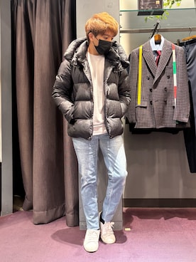 「アイテム（ダウンジャケット/コート）」を使った、kenta5351さん（メンズ・165cm）の秋コーディネート