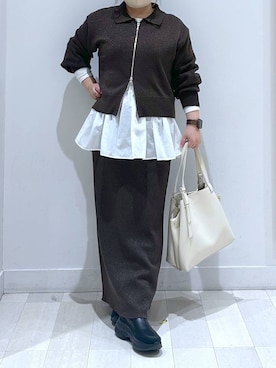 「アイテム（ワンピース）」を使った、Hina ママ さん（レディース・147cm・40代）の冬コーディネート