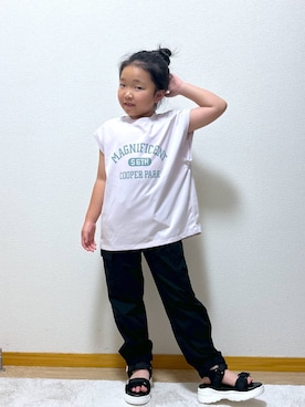 「アイテム（サンダル）」を使った、Hina ママ さん（キッズ・115cm）の夏コーディネート
