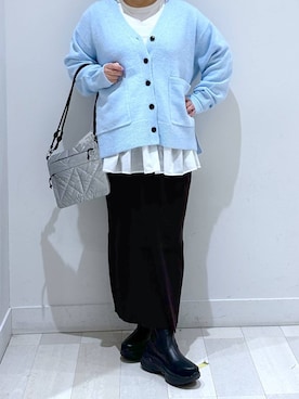 「アイテム（カーディガン/ボレロ）」を使った、Hina ママ さん（レディース・147cm・40代）の秋コーディネート