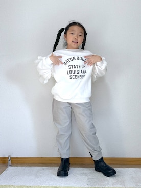 「アイテム（ネックウォーマー/スヌード）」を使った、Hina ママ さん（キッズ・115cm）の冬コーディネート