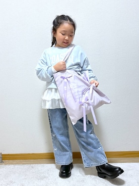 「アイテム（バッグ）」を使った、Hina ママ さん（キッズ・115cm）の秋コーディネート