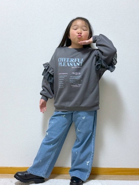 「アイテム（シューズ）」を使った、Hina ママ さん（キッズ・121cm）の冬コーディネート