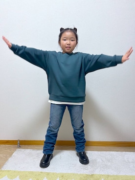 「アイテム（スウェット）」を使った、Hina ママ さん（キッズ・115cm）の秋コーディネート