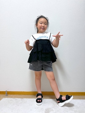 「アイテム（サンダル）」を使った、Hina ママ さん（キッズ・115cm）の夏コーディネート