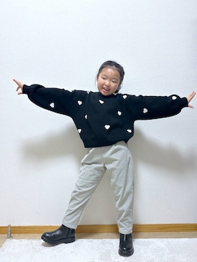 「アイテム（ブーツ）」を使った、Hina ママ さん（キッズ・115cm）の秋コーディネート