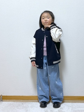 「アイテム（ブルゾン）」を使った、Hina ママ さん（キッズ・121cm）の冬コーディネート