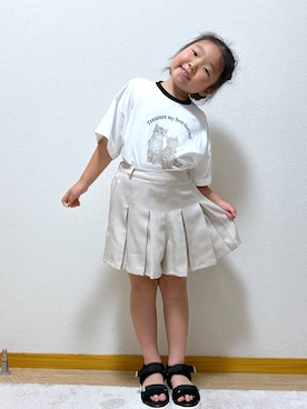 「GLOBAL WORK（グローバルワーク）のアソート厚底サンダル/324586（サンダル）」を使った、Hina ママ さん（キッズ・115cm・40代）の夏コーディネート