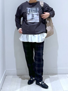 「アイテム（バックパック/リュック）」を使った、Hina ママ さん（レディース・147cm）の秋コーディネート