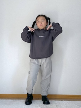 「アイテム（ブーツ）」を使った、Hina ママ さん（キッズ・115cm）の秋コーディネート