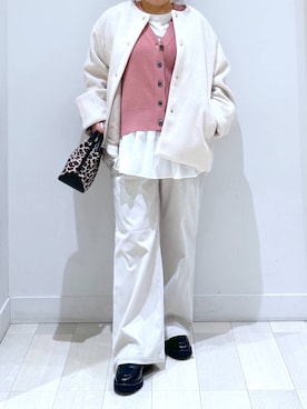 「アイテム（ノーカラーコート）」を使った、Hina ママ さん（レディース・147cm）の秋コーディネート