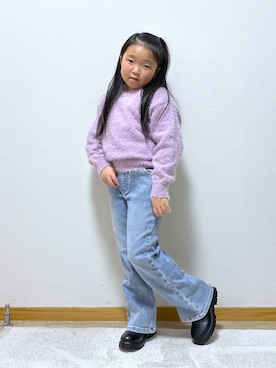 「アイテム（ブーツ）」を使った、Hina ママ さん（キッズ・121cm）の冬コーディネート