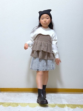 Hina ママ さん（キッズ・121cm）の冬コーディネート