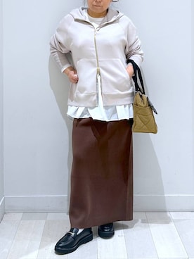 「アイテム（スカート）」を使った、Hina ママ さん（レディース・115cm）の秋コーディネート