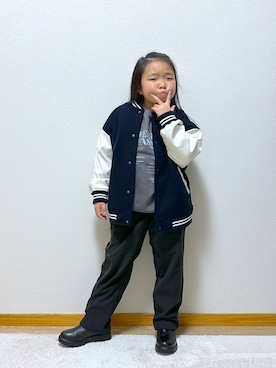 「アイテム（ブルゾン）」を使った、Hina ママ さん（キッズ・121cm・40代）の冬コーディネート