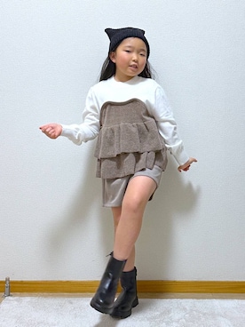 Hina ママ さん（キッズ・121cm）の冬コーディネート