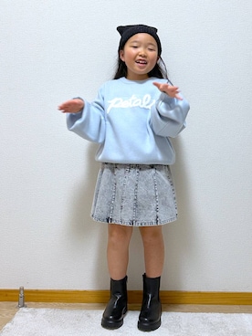 「GLOBAL WORK（グローバルワーク）のアイテム（帽子）」を使った、Hina ママ さん（キッズ・121cm）の冬コーディネート