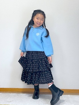 「アイテム（スカート）」を使った、Hina ママ さん（キッズ・121cm・40代）の冬コーディネート