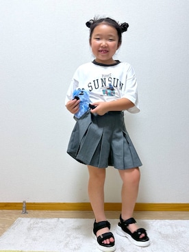 「アイテム（サンダル）」を使った、Hina ママ さん（キッズ・115cm）の夏コーディネート