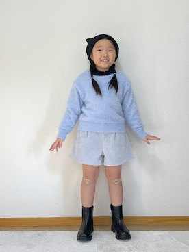 「GLOBAL WORK（グローバルワーク）の撥水サイドゴアブーツ/598128（ブーツ）」を使った、Hina ママ さん（キッズ・115cm）の冬コーディネート