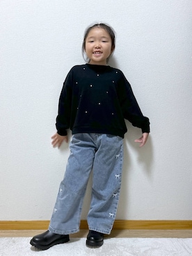 「アイテム（ブーツ）」を使った、Hina ママ さん（キッズ・115cm）の秋コーディネート