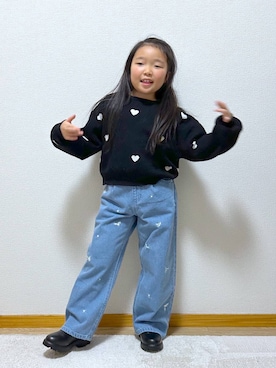 「アイテム（カーディガン/ボレロ）」を使った、Hina ママ さん（キッズ・121cm・40代）の冬コーディネート