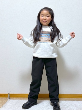 「アイテム（スウェット）」を使った、Hina ママ さん（キッズ・121cm）の冬コーディネート