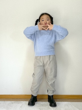 「アイテム（ブーツ）」を使った、Hina ママ さん（キッズ・115cm）の冬コーディネート