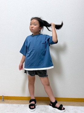 「アイテム（トップス）」を使った、Hina ママ さん（キッズ・115cm）の夏コーディネート
