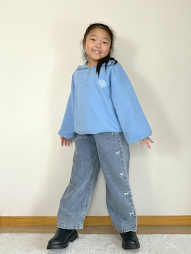 「アイテム（ブーツ）」を使った、Hina ママ さん（キッズ・115cm）の秋コーディネート