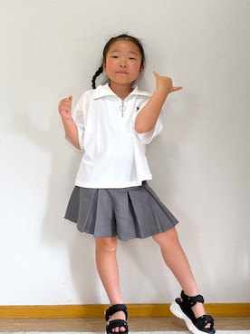 「GLOBAL WORK（グローバルワーク）のアイテム」を使った、Hina ママ さん（キッズ・115cm）の夏コーディネート